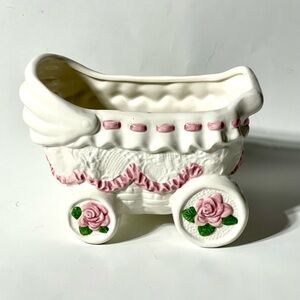 Baby Carriage Ceramic Flower Vase